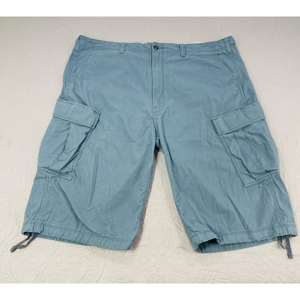 Levis Shorts Mens 44 Cargo Blue RipStop 9.5" Inseam Two‎ Horse Brand Tie Leg